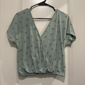 Green Floral Top